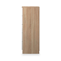 Henshaw 5 Drawer Tall Boy Bedside Table White Oak from Roseland Furniture