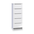Henshaw 5 Drawer Tall Boy Bedside Table White from Roseland Furniture