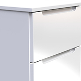 Henshaw 5 Drawer Tall Boy Bedside Table White from Roseland Furniture