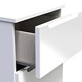 Henshaw 5 Drawer Tall Boy Bedside Table White from Roseland Furniture