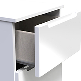 Henshaw 5 Drawer Tall Boy Bedside Table White from Roseland Furniture