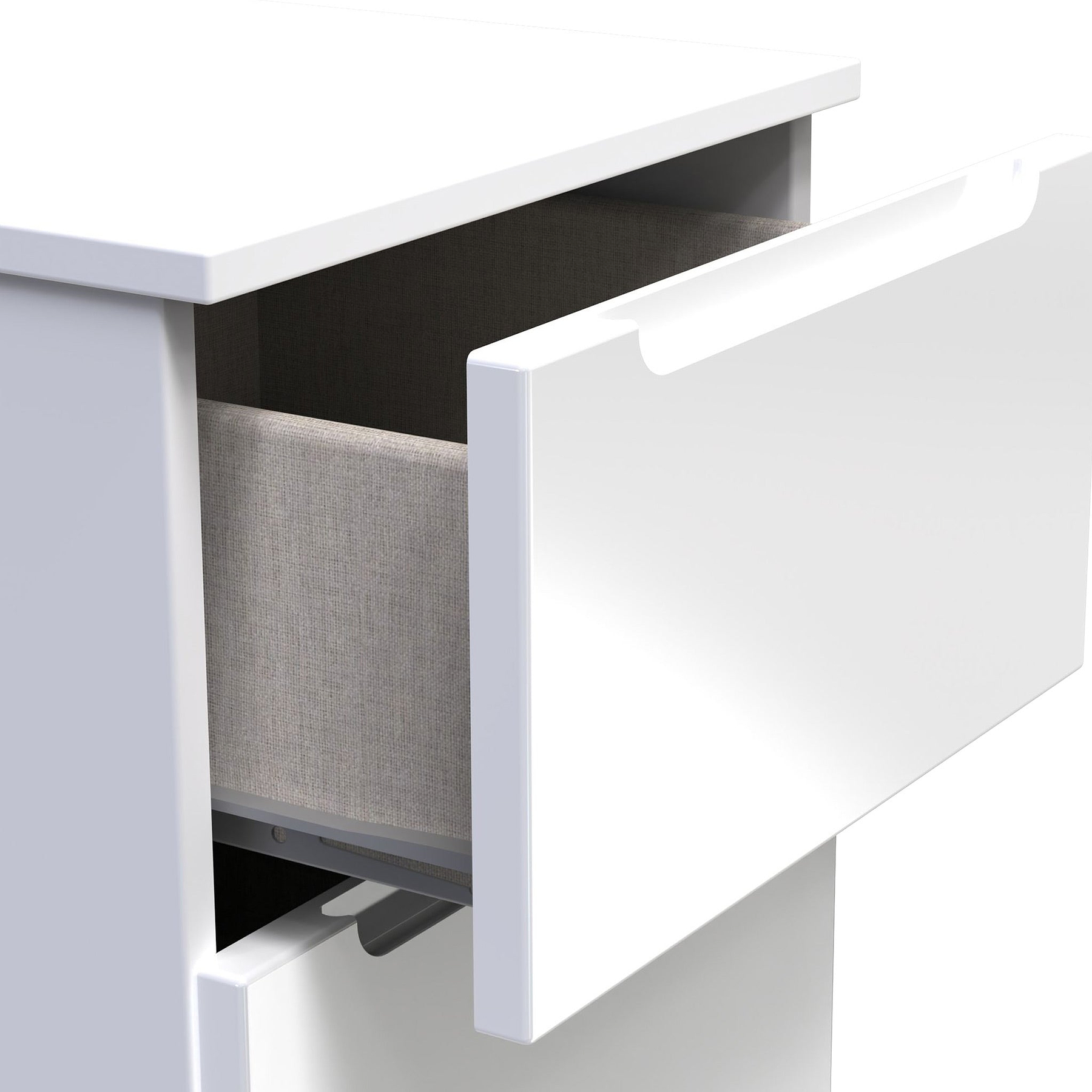 Henshaw 5 Drawer Tall Boy Bedside Table White from Roseland Furniture