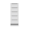 Henshaw 5 Drawer Tall Boy Bedside Table White from Roseland Furniture
