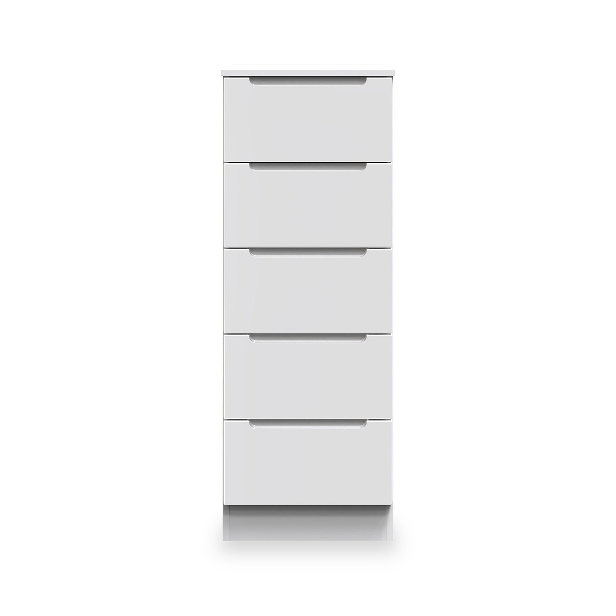 Henshaw 5 Drawer Tall Boy Bedside Table White from Roseland Furniture