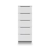 Henshaw 5 Drawer Tall Boy Bedside Table White from Roseland Furniture