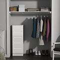 Henshaw 5 Drawer Tall Boy Bedside Table White from Roseland Furniture