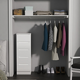 Henshaw 5 Drawer Tall Boy Bedside Table White from Roseland Furniture