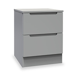 Henshaw 2 Drawer Bedside Table Dusk Grey from Roseland Furniture