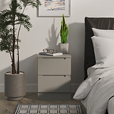 Henshaw 2 Drawer Bedside Table Dusk Grey from Roseland Furniture