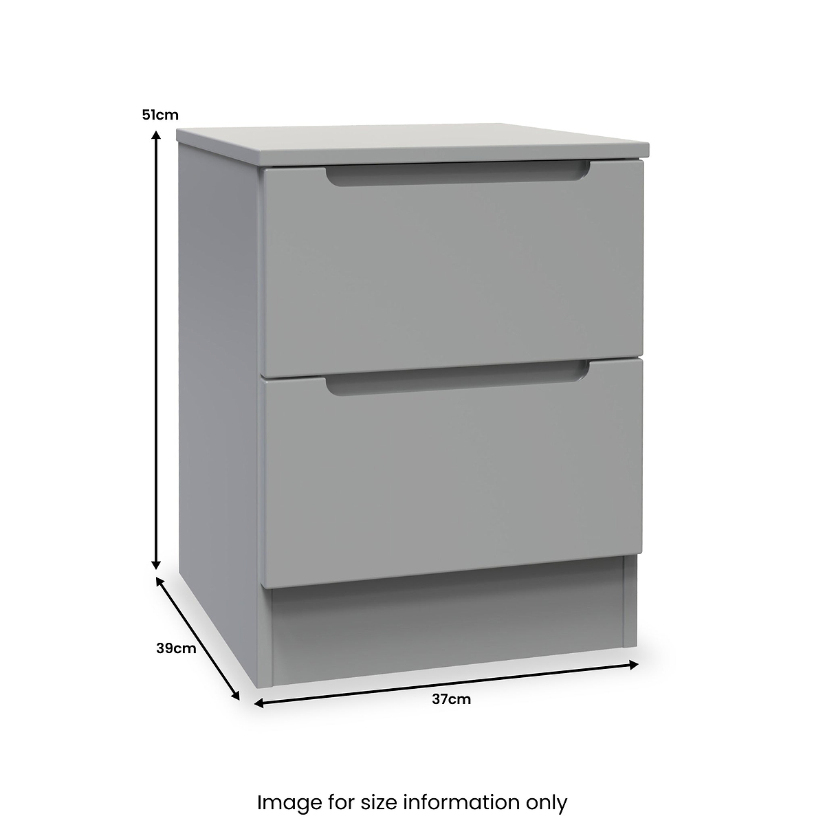 Henshaw 2 Drawer Bedside Table Dusk Grey from Roseland Furniture