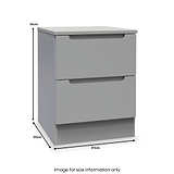 Henshaw 2 Drawer Bedside Table Dusk Grey from Roseland Furniture