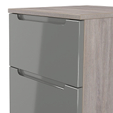 Henshaw Grey Oak 2 Drawer Bedside Table from Roseland Furniture