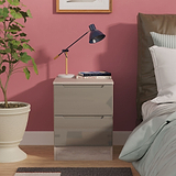 Henshaw Grey Oak 2 Drawer Bedside Table from Roseland Furniture