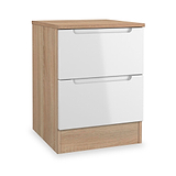 Henshaw 2 Drawer Bedside Table White Oak from Roseland Furniture