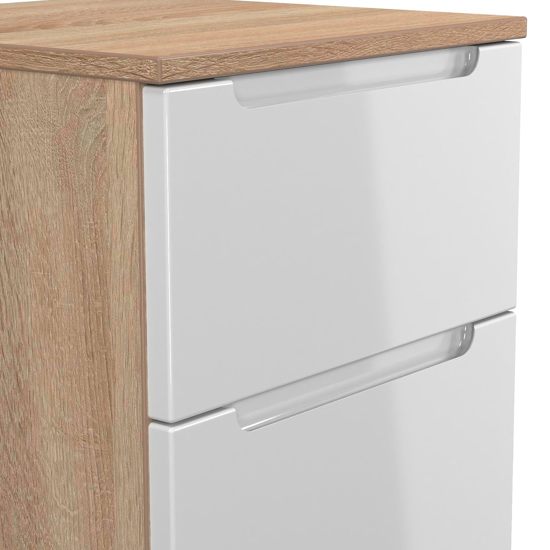 Henshaw 2 Drawer Bedside Table White Oak from Roseland Furniture