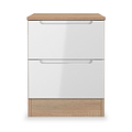 Henshaw 2 Drawer Bedside Table White Oak from Roseland Furniture
