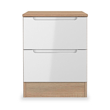 Henshaw 2 Drawer Bedside Table White Oak from Roseland Furniture