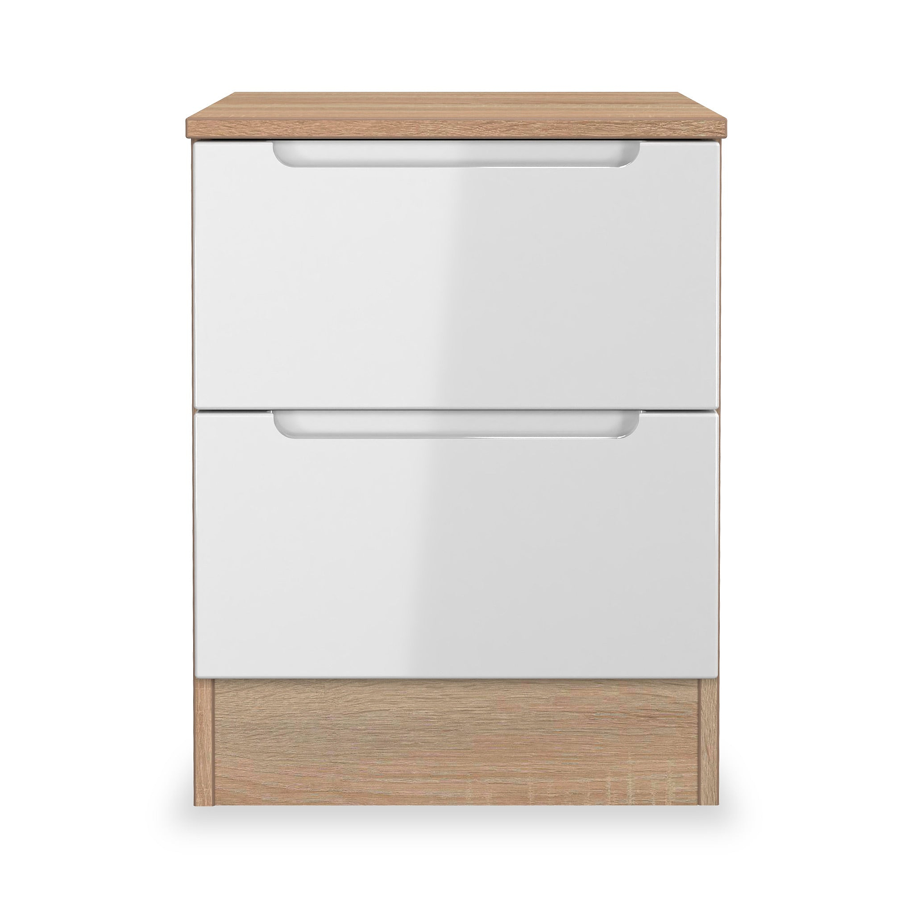 Henshaw 2 Drawer Bedside Table White Oak from Roseland Furniture