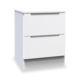 Henshaw 2 Drawer Bedside Table White from Roseland Furniture
