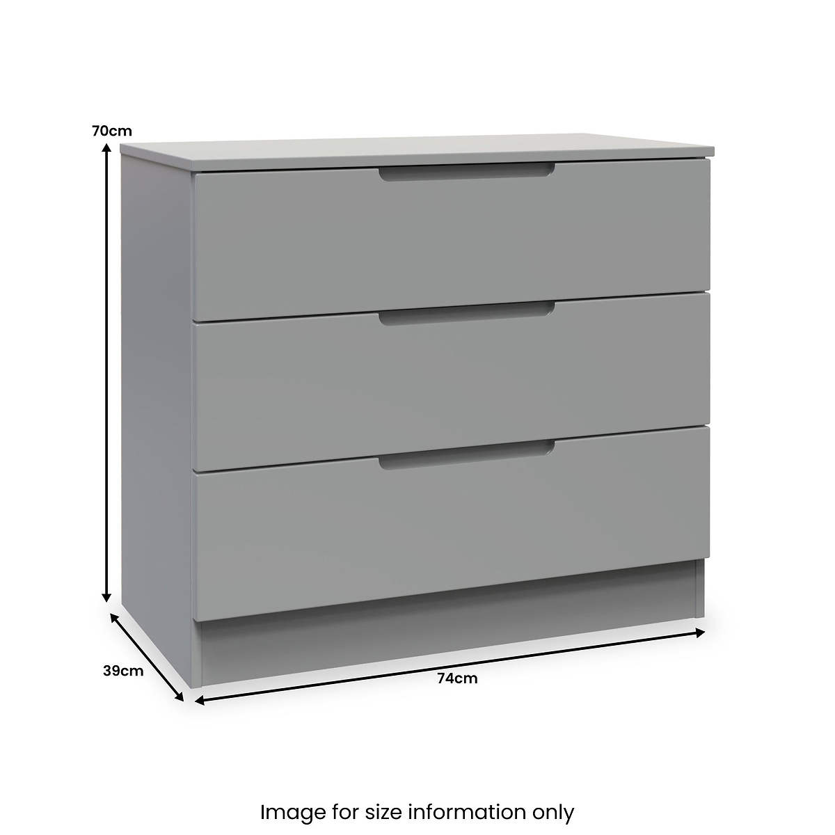 Henshaw 3 Drawer Chest Dusk Grey from Roseland Furniture