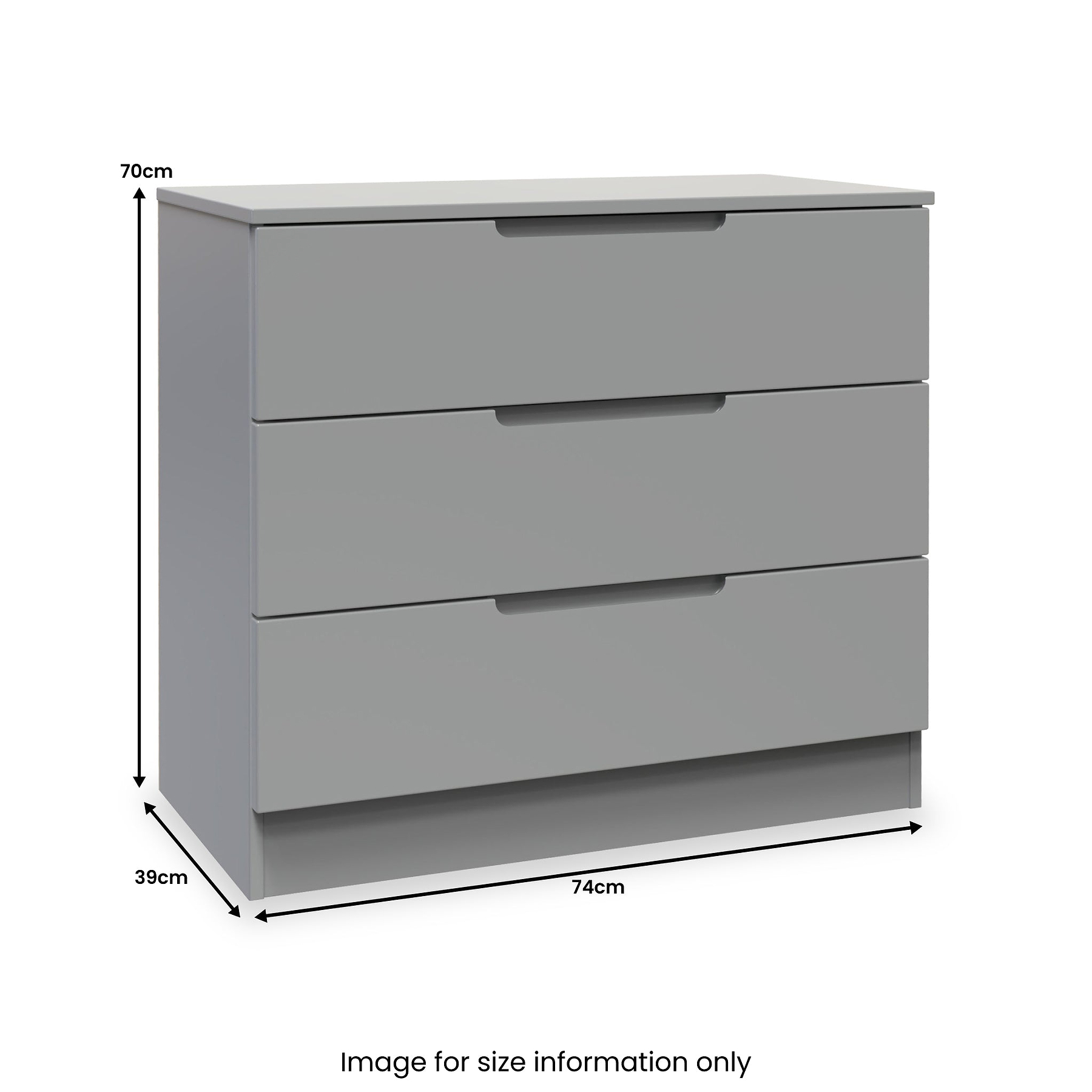 Henshaw 3 Drawer Chest Dusk Grey from Roseland Furniture