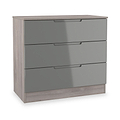 Henshaw Grey & Grey Oak 3 Drawer Chest from Roseland Furniture