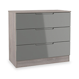Henshaw Grey & Grey Oak 3 Drawer Chest from Roseland Furniture