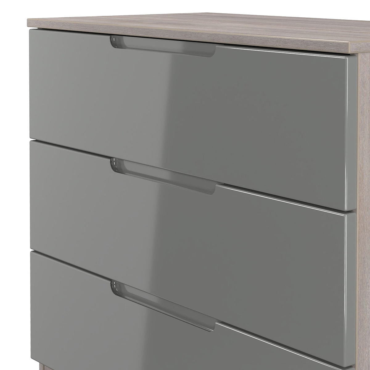 Henshaw Grey & Grey Oak 3 Drawer Chest from Roseland Furniture