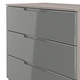 Henshaw Grey & Grey Oak 3 Drawer Chest from Roseland Furniture
