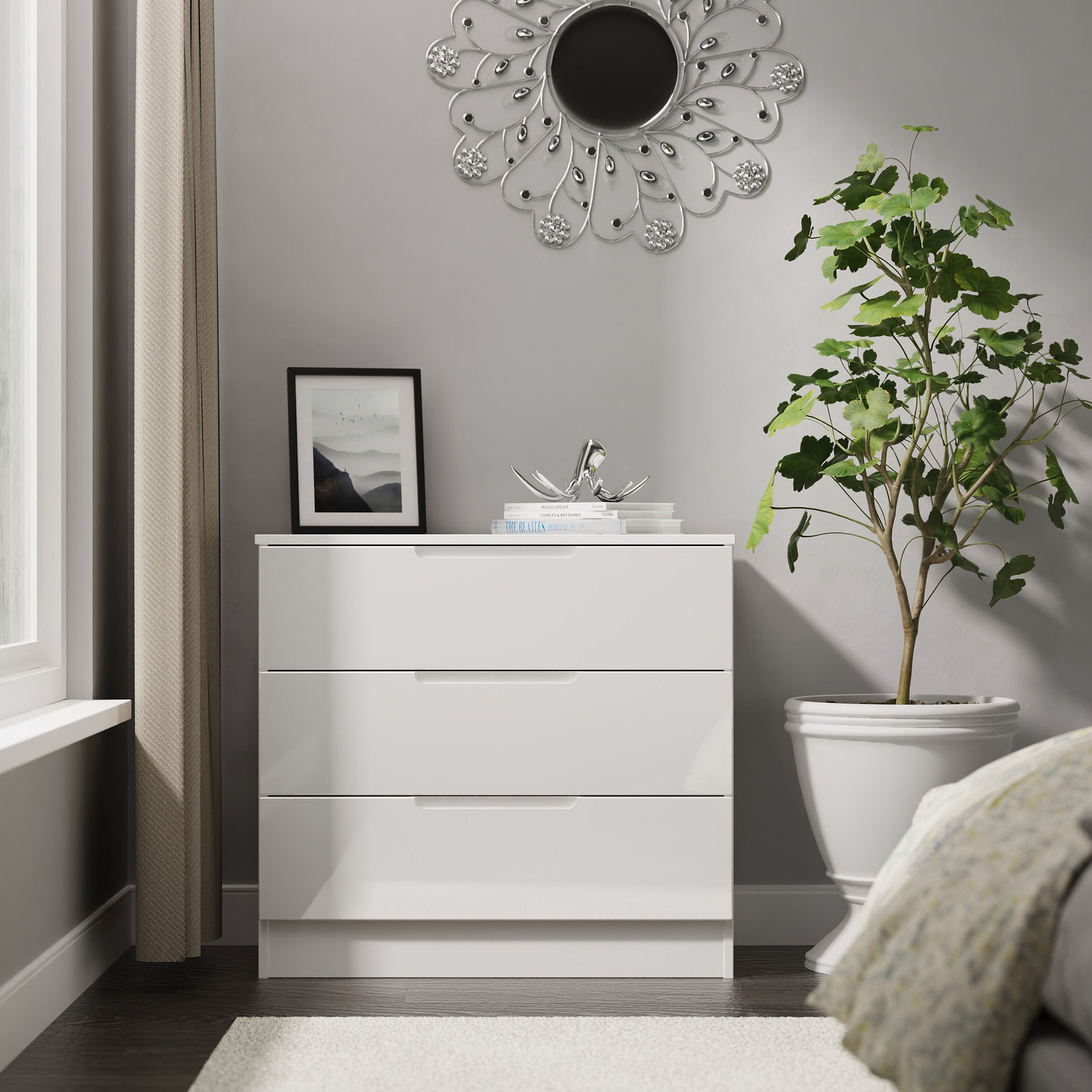 Henshaw 3 Drawer Chest White from Roseland Furniture