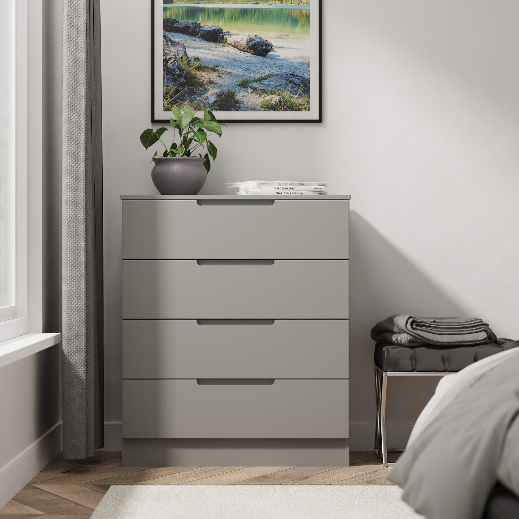 Henshaw 4 Drawer Chest Dusk Grey from Roseland Furniture