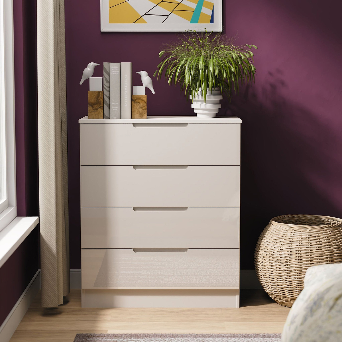 Henshaw Cashmere 4 Drawer Chest from Roseland Furniture