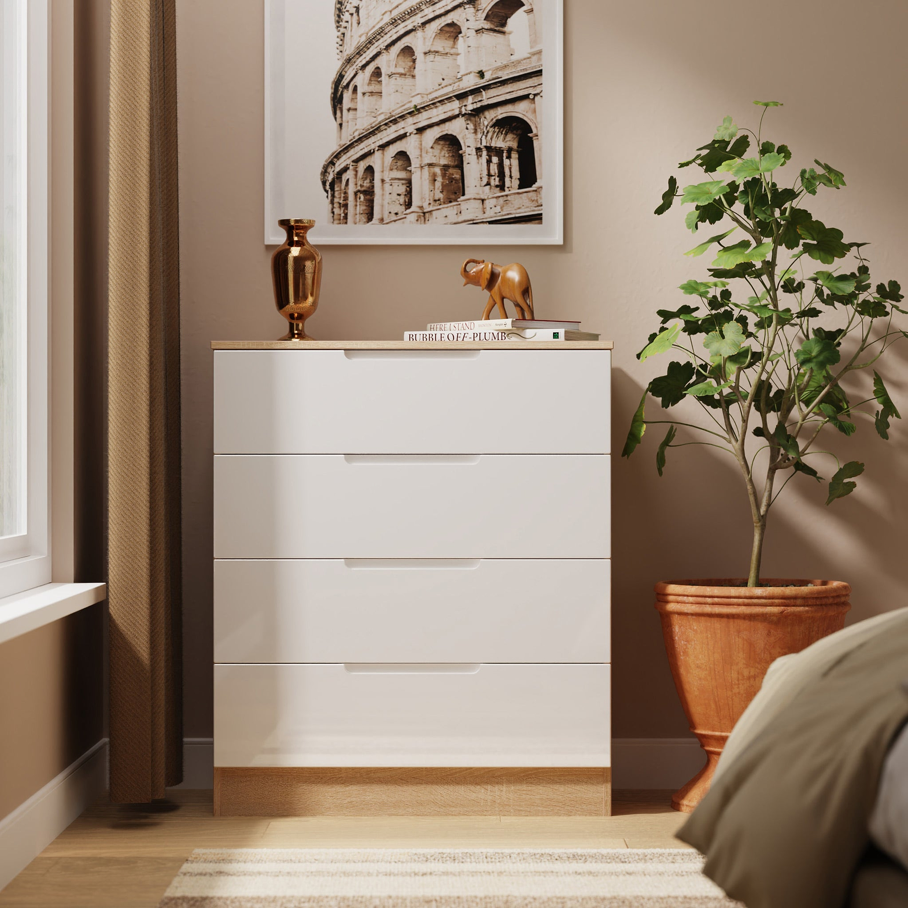 Henshaw 4 Drawer Chest White Oak from Roseland Furniture