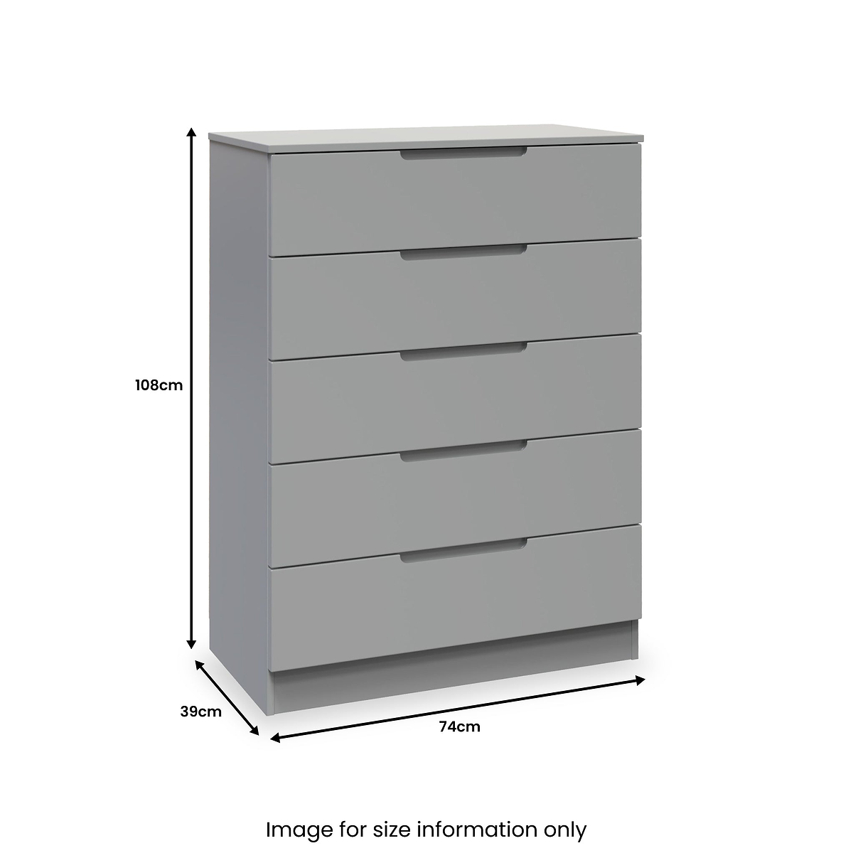 Henshaw 5 Drawer Chest Dusk Grey from Roseland Furniture