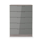 Henshaw Grey Oak 5 Drawer Chest from Roseland Furniture