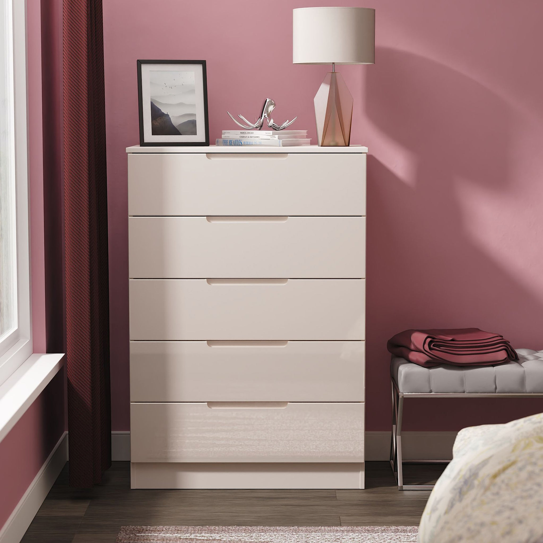 Henshaw Cashmere 5 Drawer Chest from Roseland Furniture