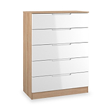 Henshaw 5 Drawer Chest White Oak from Roseland Furniture