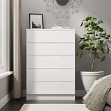Henshaw 5 Drawer Chest White from Roseland Furniture