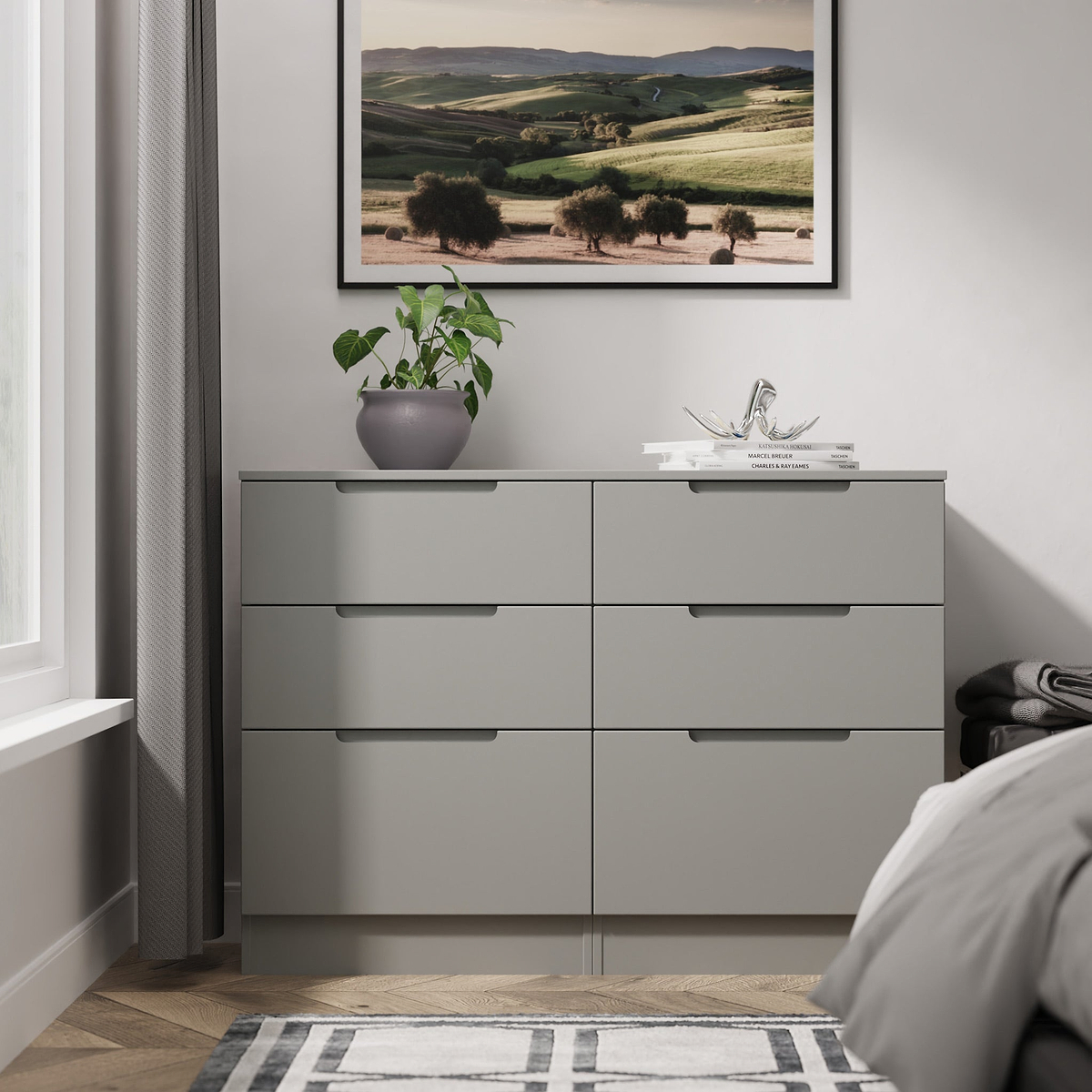 Henshaw 6 Drawer Chest Dusk Grey from Roseland Furniture