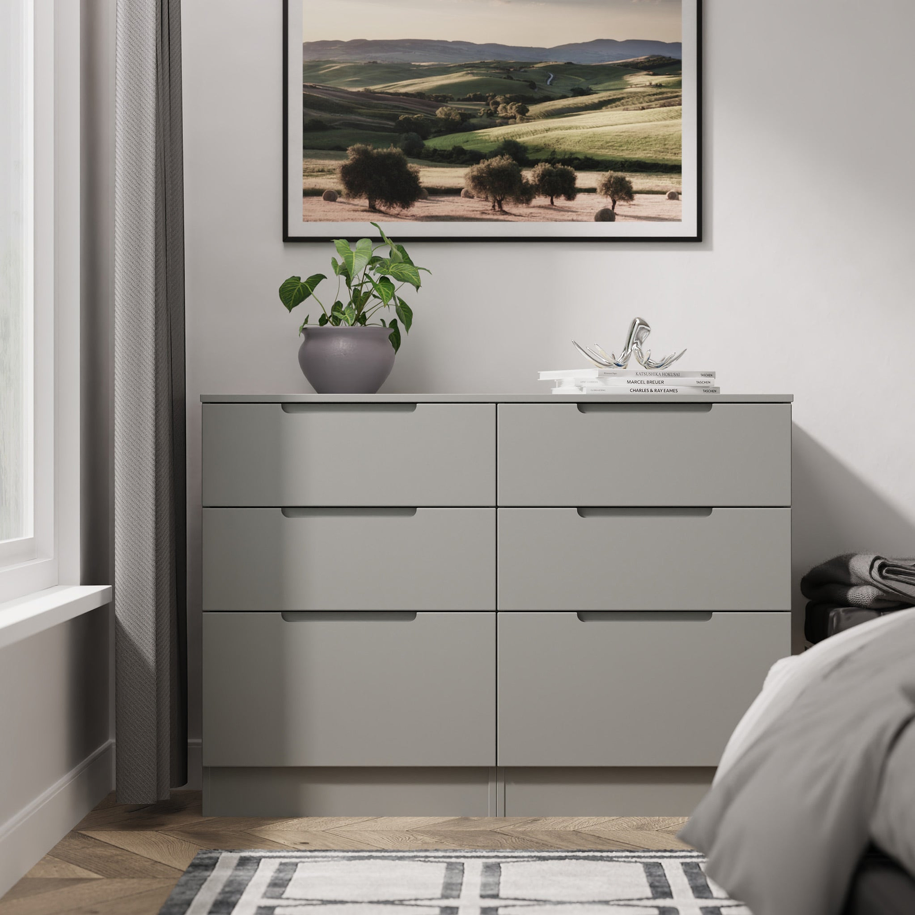 Henshaw 6 Drawer Chest Dusk Grey from Roseland Furniture