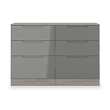 Henshaw Grey Oak 6 Drawer Chest from Roseland Furniture