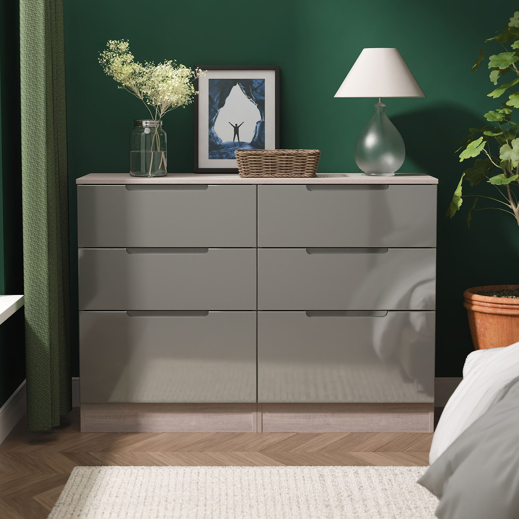 Henshaw Grey Oak 6 Drawer Chest from Roseland Furniture