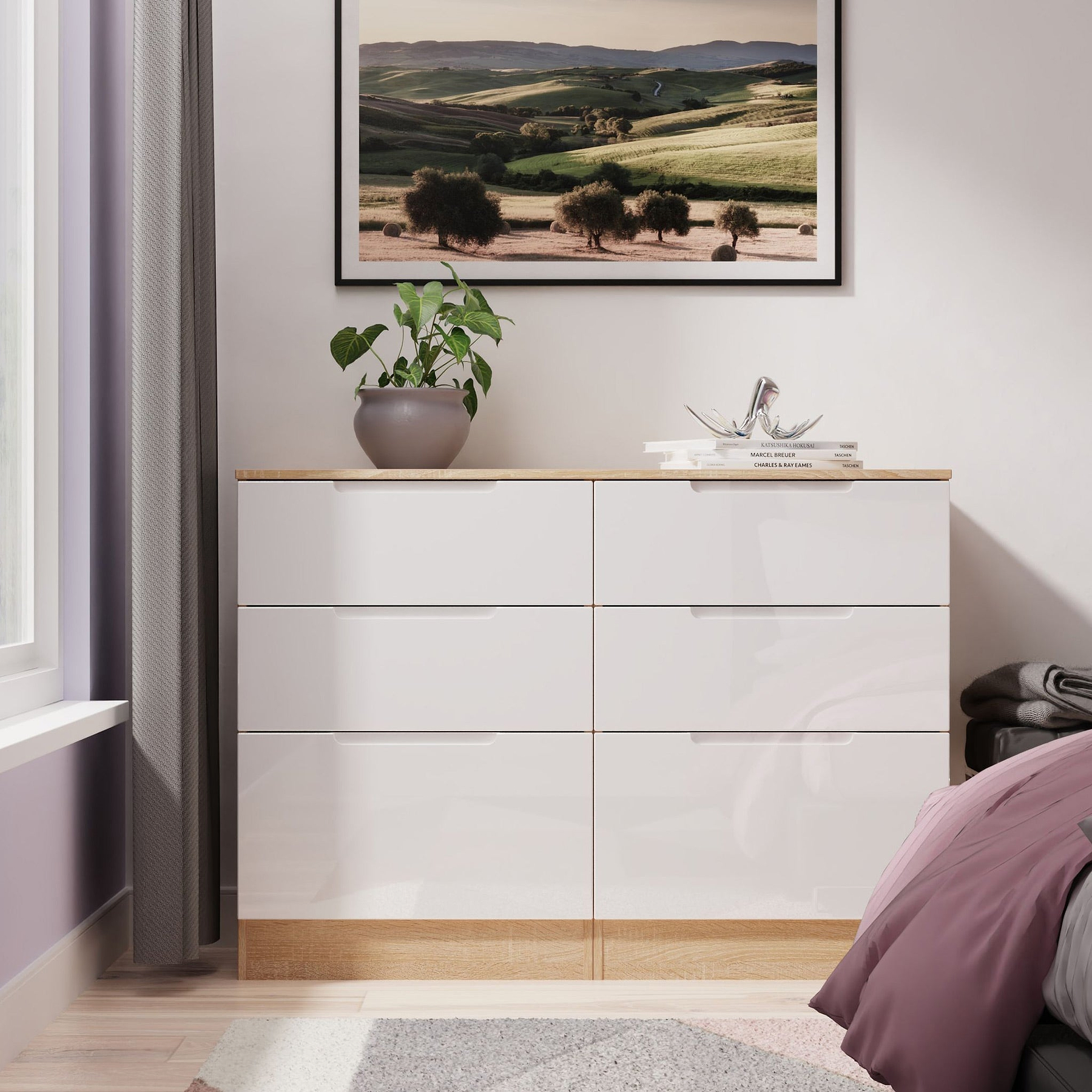 Henshaw 6 Drawer Chest White Oak from Roseland Furniture