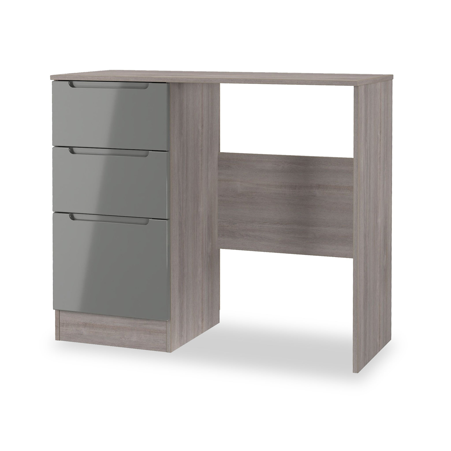 Henshaw Grey Oak 3 Drawer Dressing Table from Roseland Furniture