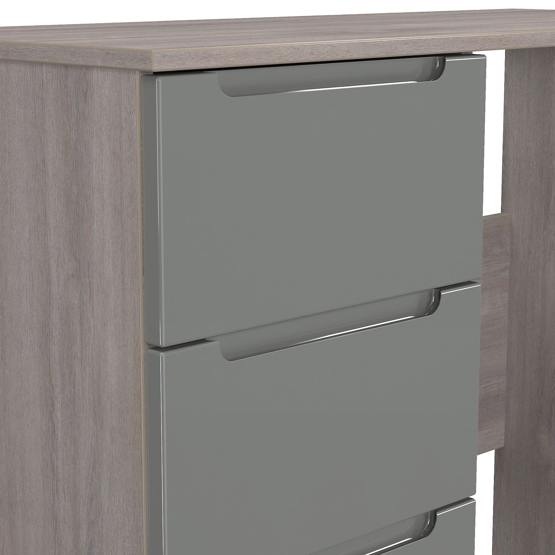 Henshaw Grey Oak 3 Drawer Dressing Table from Roseland Furniture