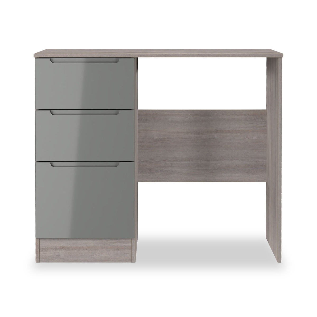 Henshaw Grey Oak 3 Drawer Dressing Table from Roseland Furniture
