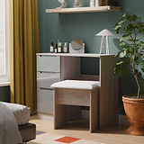 Henshaw Grey Oak 3 Drawer Dressing Table from Roseland Furniture