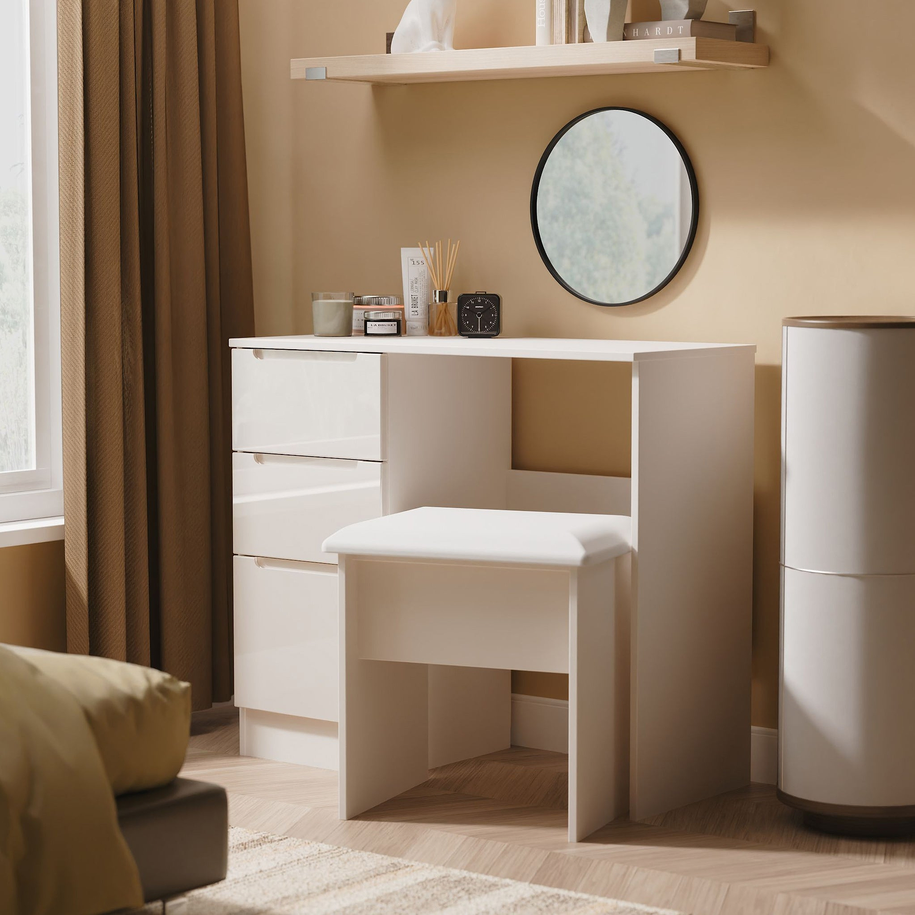 Henshaw Cashmere 3 Drawer Dressing Table from Roseland Furniture