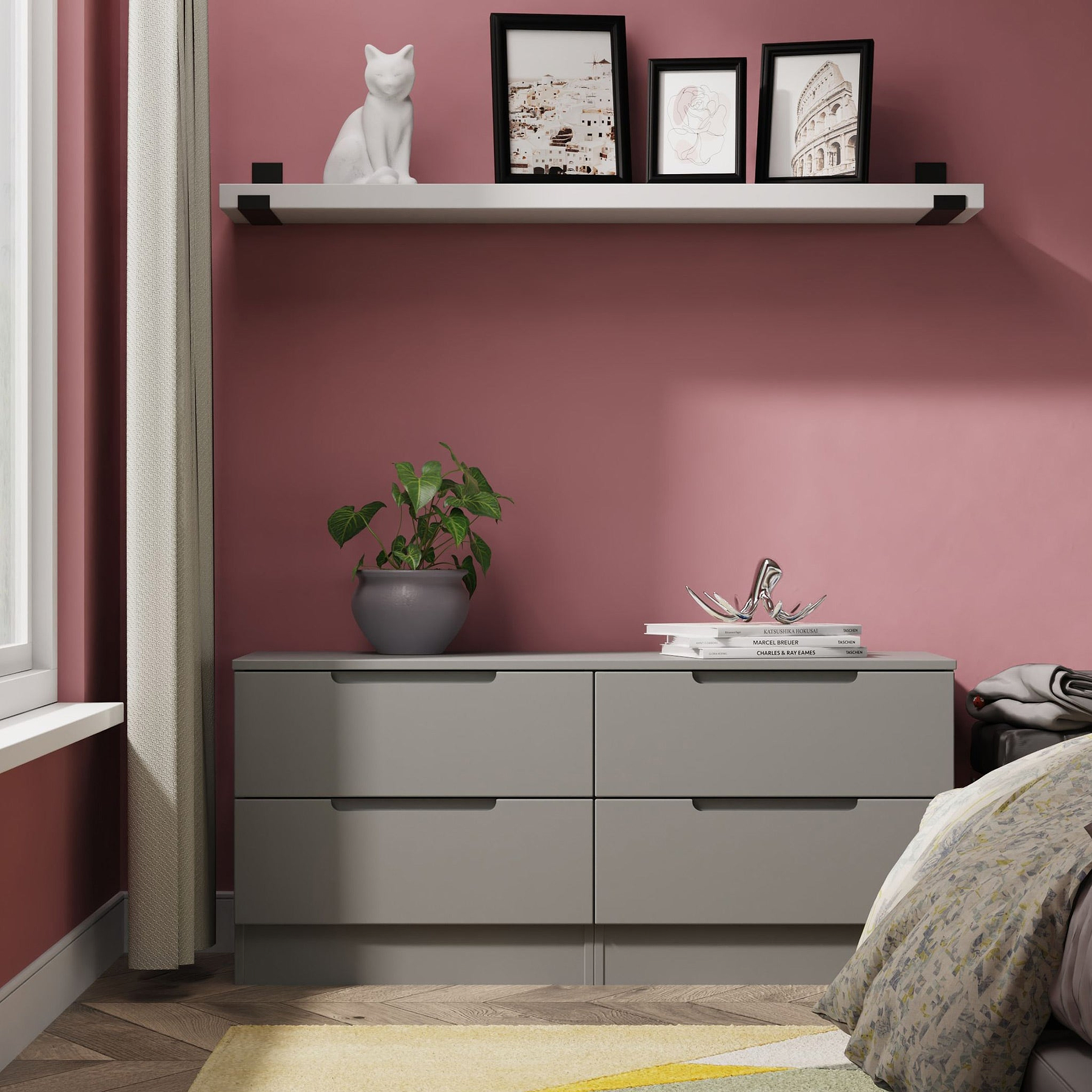 Henshaw 4 Drawer Bed Box Dusk Grey from Roseland Furniture