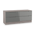 Henshaw Grey Oak 4 Drawer Low Chest from Roseland Furniture